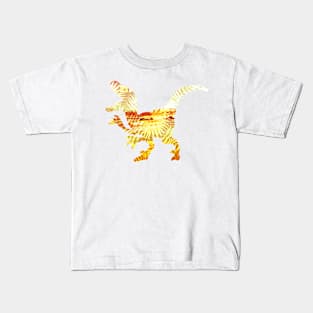 Orange & Yellow Palm Dinosaur Kids T-Shirt